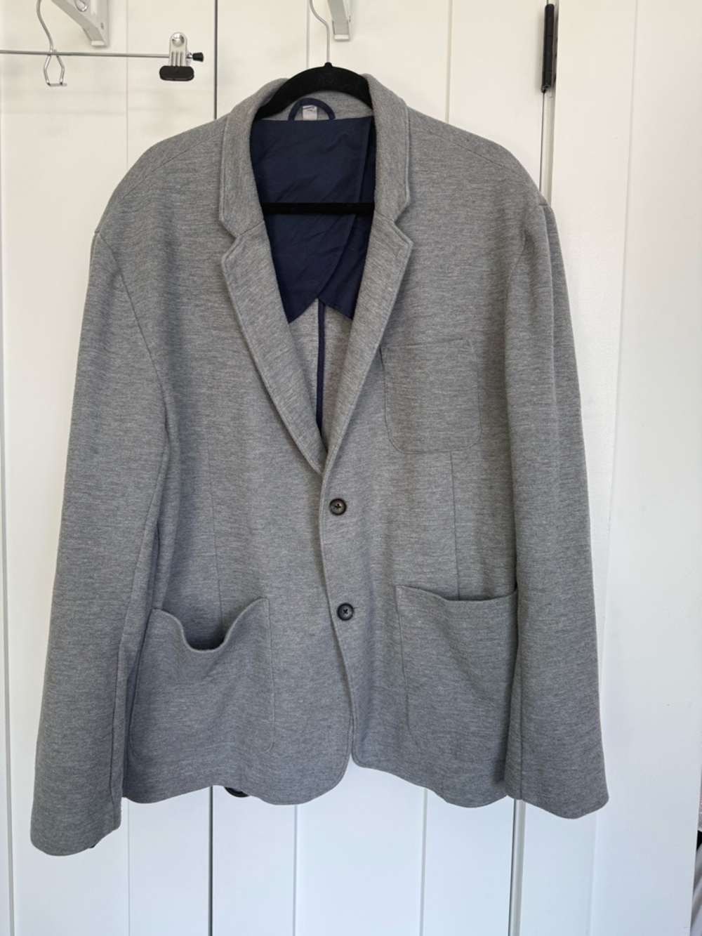 Men's Gray Unstructured Sweatshirt Blazer